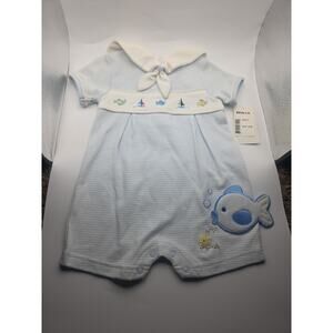 Vintage Sunshine Baby Outfit Fish Boat 0-3M NEW